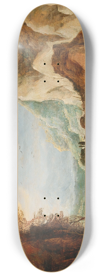 Joos de Momper - A mountainous landscape with travellers 8.25 inch art skate deck
