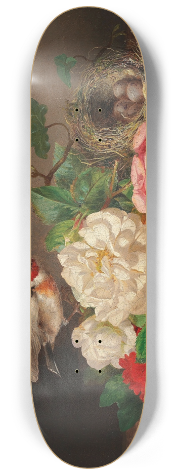 Josef Lauer - Rosenstck mit Stieglitz und Vogelnest 8.25 inch art skate deck