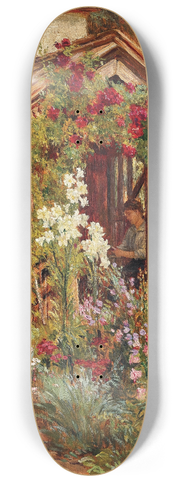 Josef Straka - A rustic garden in blossom 8.25 inch art skate deck