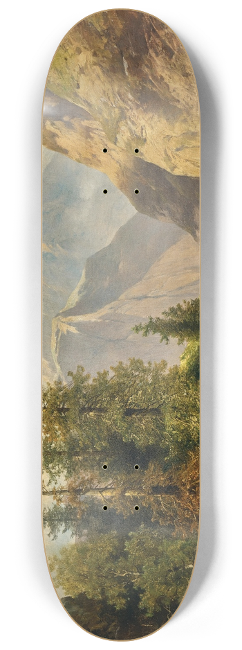 Josef Thoma - A Mountain Lake with a Boat 8.25 inch art skate deck