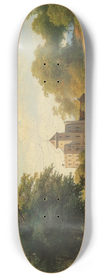 Joseph Holzer - A Castle by a Lake 8.25 inch art skate deck