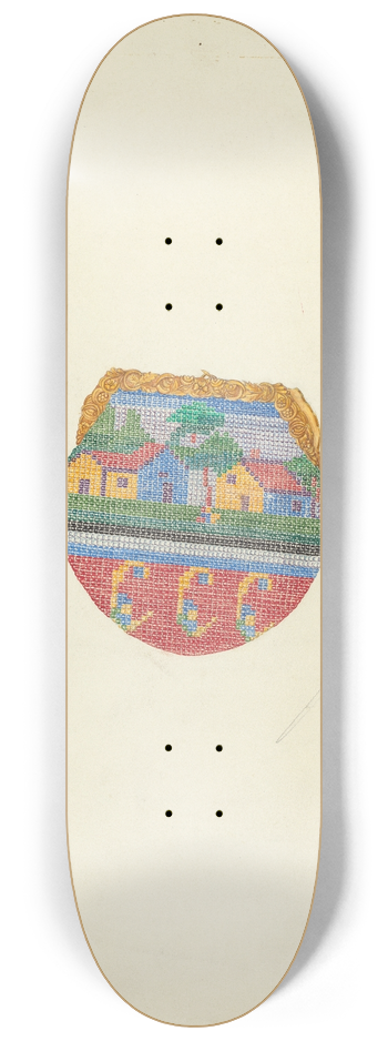Josephine C. Romano - Beaded Purse 8.25 inch art skate deck