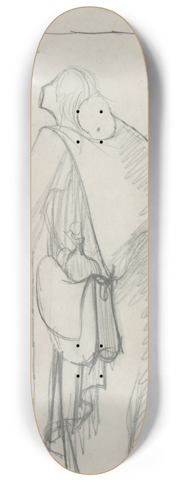 Jn Novk - Woman with a Child on her Back 8.25 inch art skate deck