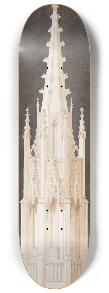 Joseph Michael Gandy - Spired Gothic Monument 8.25 inch art skate deck