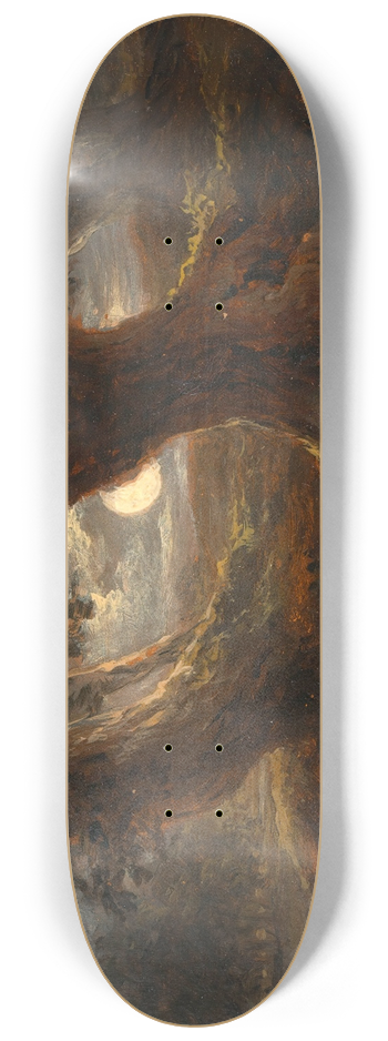 Joseph Mssmer - Waldpartie bei Mondlicht 8.25 inch art skate deck