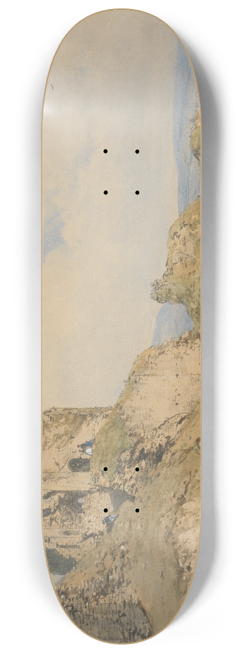 Joseph Nash - Corfe Castle, Dorset 8.25 inch art skate deck