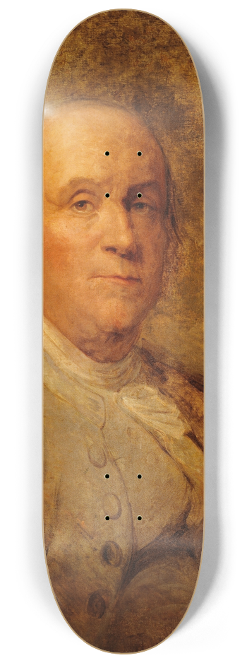 Joseph Siffred Duplessis - Benjamin Franklin (1706-1790) 8.25 inch art skate deck