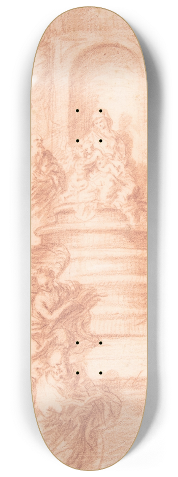 Joachim Von Sandrart - The Holy Kinship (Madonna and Child and St. John) with Prophets and Symbols of the Four Evangelists 8.25 inch art skate deck