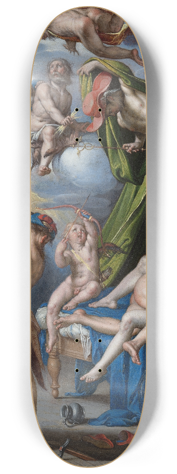 Joachim Wtewael - Mars and Venus Surprised By Vulcan 8.25 inch art skate deck