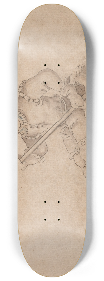 Jost Amman - A Boy on a Sled 8.25 inch art skate deck