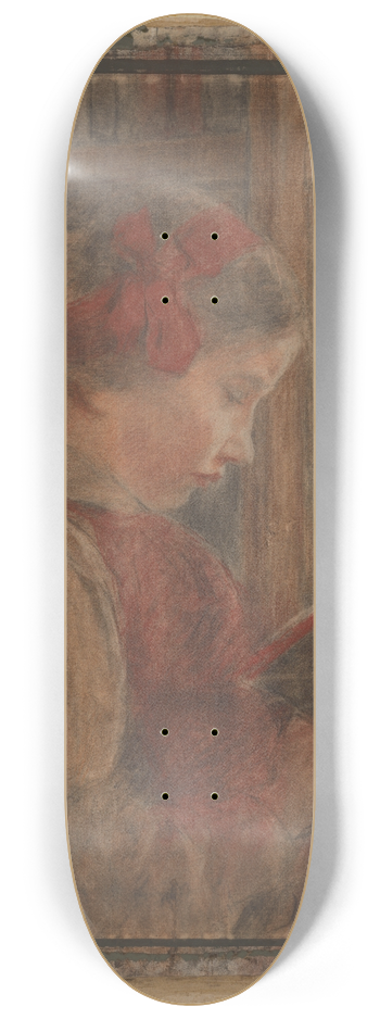 Jozef Hanula - Girl with a Book 8.25 inch art skate deck