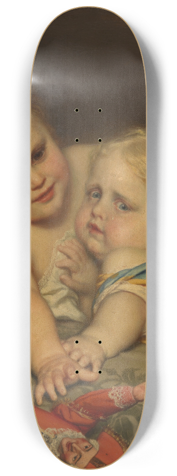 Jozef Van Lerius - Two Children Playing Around 8.25 inch art skate deck