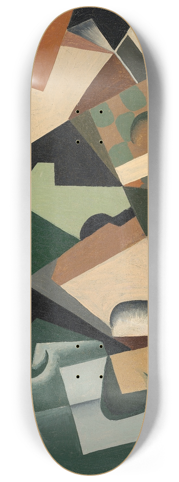 Juan Gris - Glass and Checkerboard 8.25 inch art skate deck