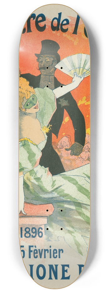 Jules Chret - Carnaval 1896. Grand Veglione De Gala 8.25 inch art skate deck