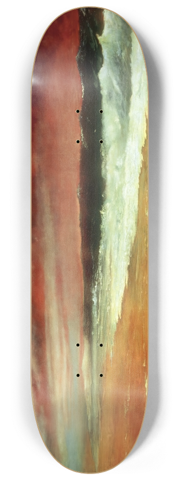 Joaqun Clausell - Late Afternoon by the Sea (The Red Wave) 8.25 inch art skate deck