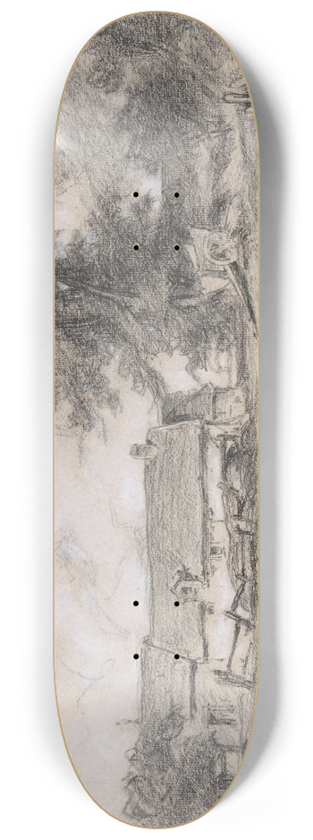 Jules Dupr - Farmyard with Ducks 8.25 inch art skate deck