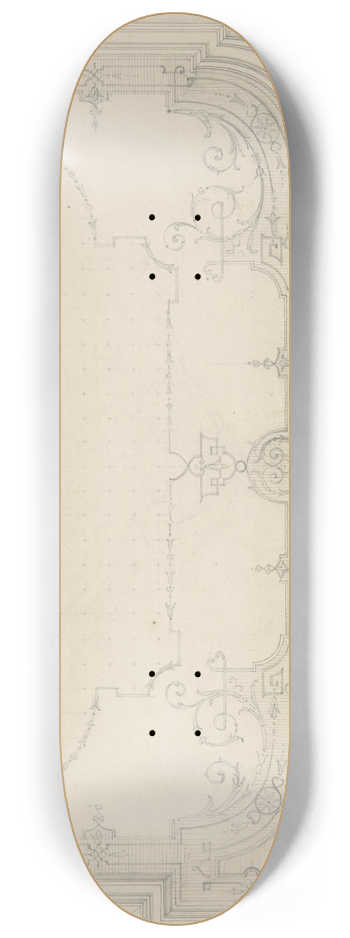 Jules-Edmond-Charles Lachaise - Design for the decoration of a wiling with strapwork and rinceaux 8.25 inch art skate deck