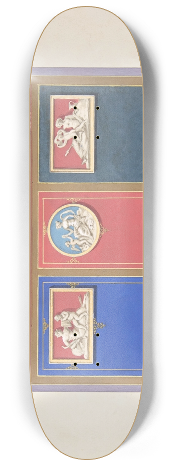 Jules-Edmond-Charles Lachaise - Painted Wall Decor Featuring Three Medallions 8.25 inch art skate deck