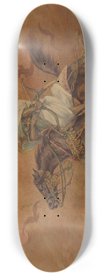 Juliusz Kossak - Faris galloping on a horse 8.25 inch art skate deck
