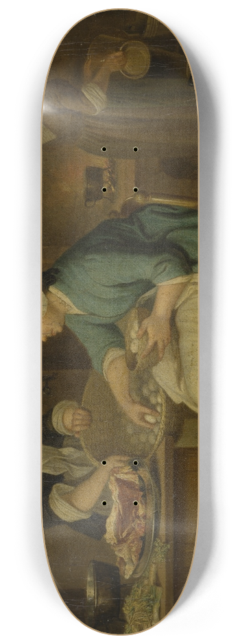Justus Juncker - Kitchen Interior with Three Women 8.25 inch art skate deck
