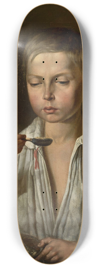 Jzef Simmler - Boy at breakfast 8.25 inch art skate deck