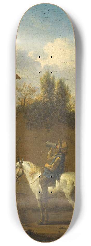 Karel Dujardin - Mounted Trumpeter taking a Drink 8.25 inch art skate deck