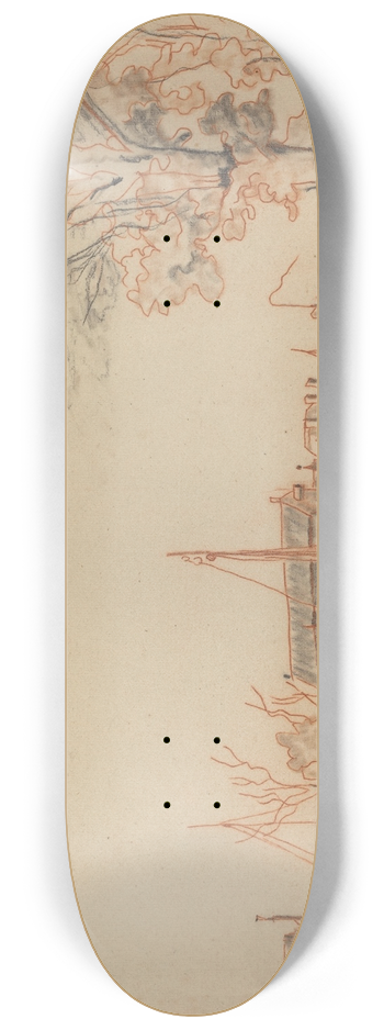 Johan Barthold Jongkind - Bords de Canal 8.25 inch art skate deck