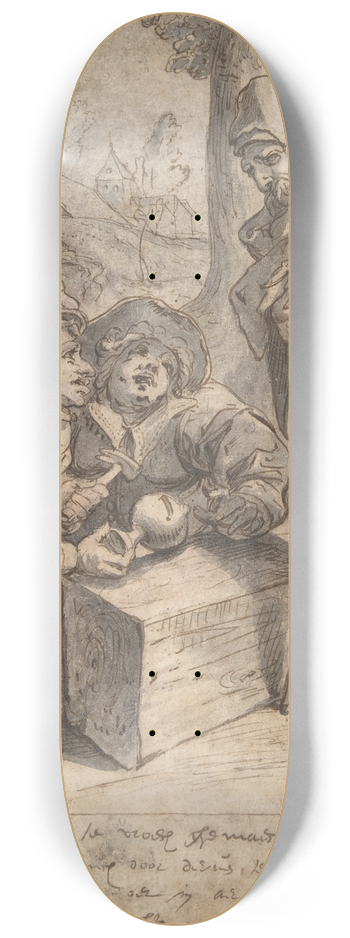 Karel Van Mander - A Proverb; Wealth and Poverty 8.25 inch art skate deck