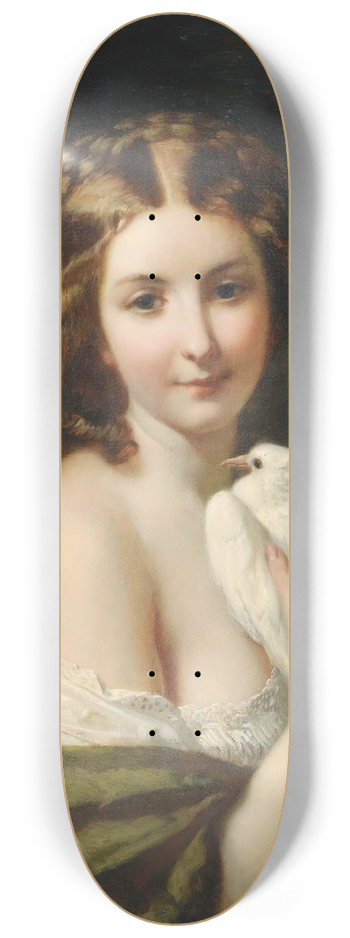 Karl Friedrich Johann von Mller - Young Lady With a Dove 8.25 inch art skate deck