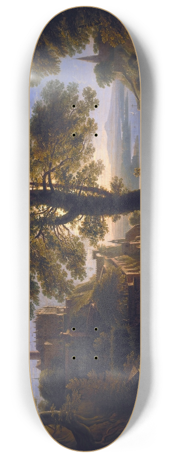 Karl Friedrich Schinkel - Castle by the River 8.25 inch art skate deck