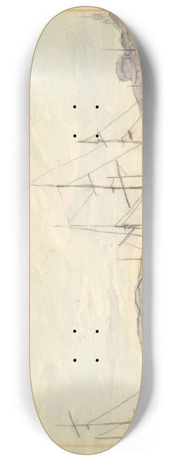 Johan Barthold Jongkind - Harbor Scene,Marseilles 8.25 inch art skate deck