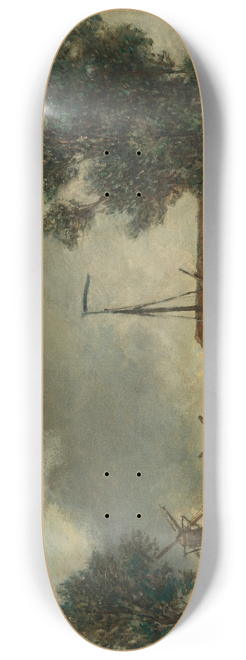 Johan Barthold Jongkind - La Passerelle, Hollande 8.25 inch art skate deck