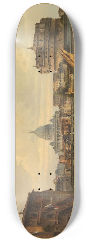 Karl Kaufmann - Ansicht von Rom mit St. Peter und Engelsburg 8.25 inch art skate deck