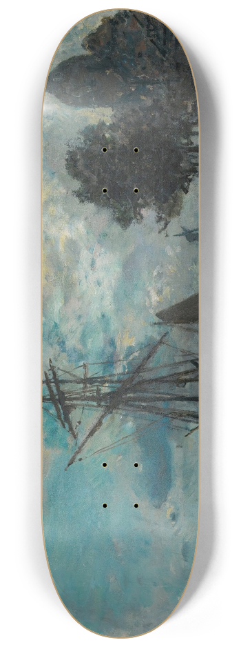 Johan Barthold Jongkind - Le Port De Dordrecht Au Clair De Lune 8.25 inch art skate deck