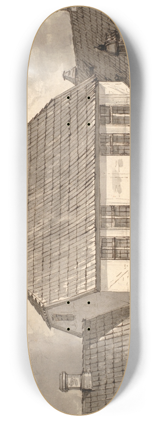 Johan Christian Dahl - Gaardinterir fra Sor 8.25 inch art skate deck