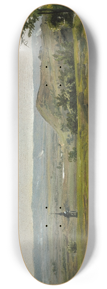 Johan Christian Dahl - Green Fields near Meissen 8.25 inch art skate deck