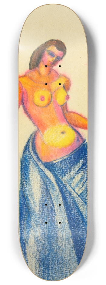 Karl Wiener - Weiblicher Halbakt II 8.25 inch art skate deck