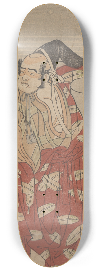 Katsukawa Shunsh - Actor Otoni Hiroji as Samurai with Box 8.25 inch art skate deck
