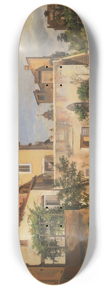 Johan Christian Dahl - The Villa Malta, Rome 8.25 inch art skate deck