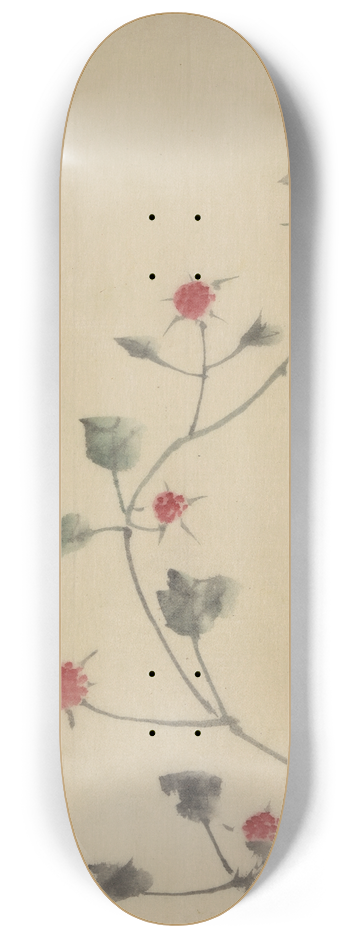 Katsushika Hokusai - Small red blossoms on a vine 8.25 inch art skate deck