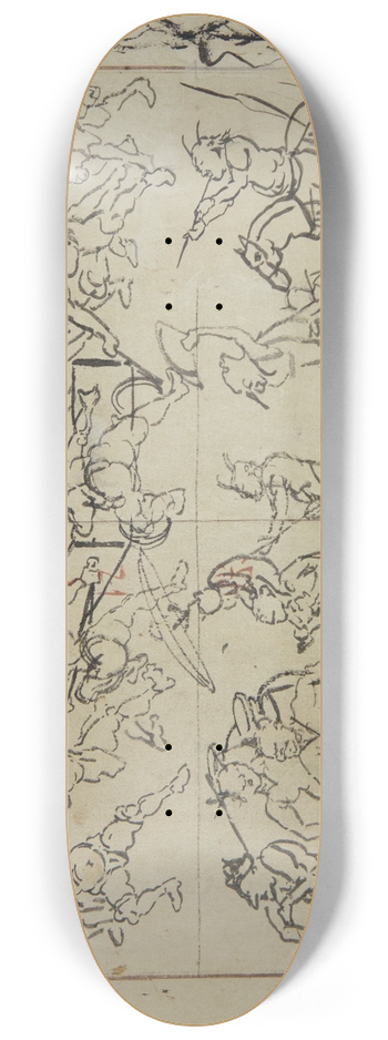 Kawanabe Kysai - Preliminary Drawings of Demons 8.25 inch art skate deck