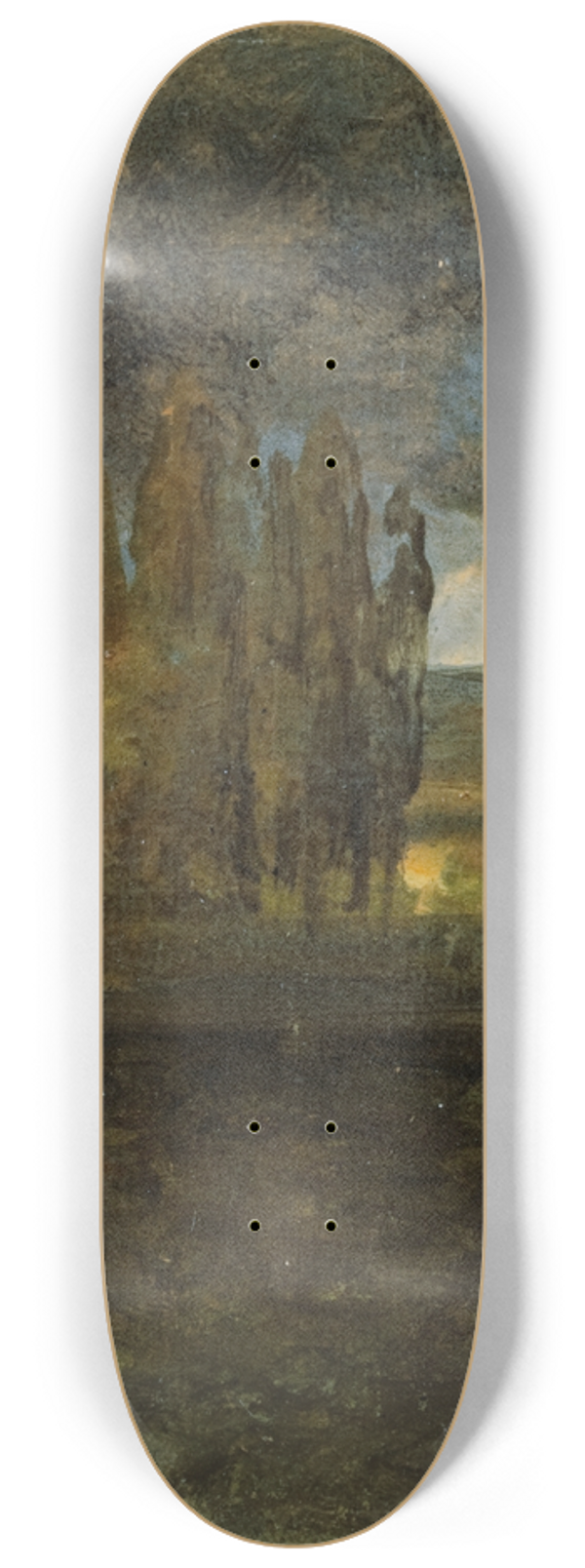 Johan Christian Dahl - View Over The Elbe And The der Br Bastion 8.25 inch art skate deck