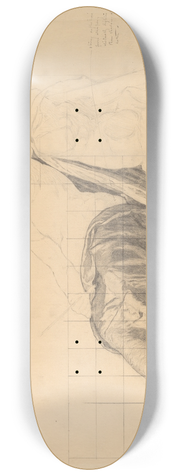 Kenyon Cox - Drapery Study for Reclining Female Study for Painting 8.25 inch art skate deck