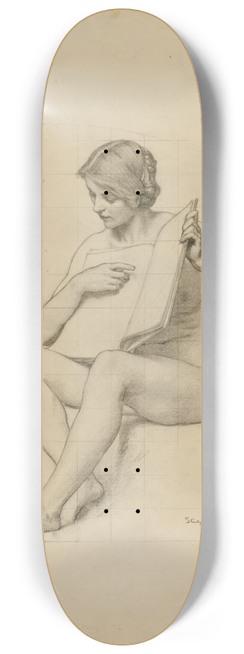 Kenyon Cox - (Iowa State Capitol Rotunda) (Education, study for panel) 8.25 inch art skate deck