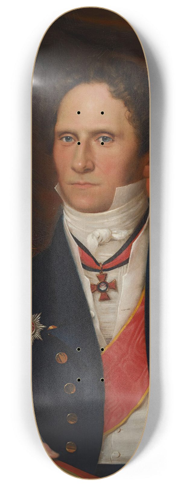 Johan Erik Lindh - Portrait Of Baron Carl Johan Walleen 8.25 inch art skate deck