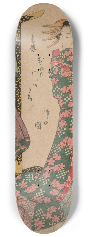 Kikukawa Eizan - Courtesan Beside Kimono Rack 8.25 inch art skate deck