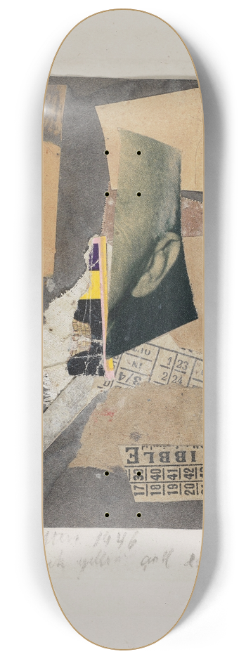 Kurt Schwitters - Collage Black Yellow and Ear 8.25 inch art skate deck