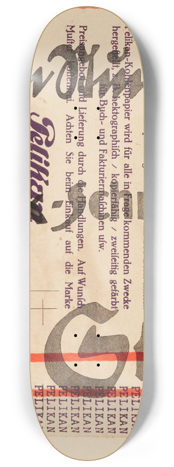 Kurt Schwitters - Schnack (Pelikan) 8.25 inch art skate deck
