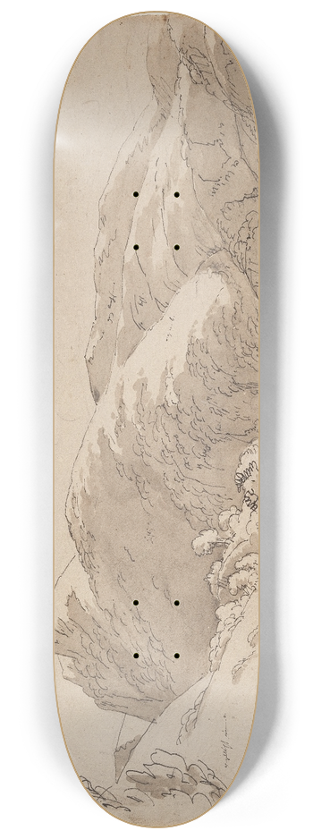 Johan Ludvig Lund - Bjerge ved Subiaco 8.25 inch art skate deck