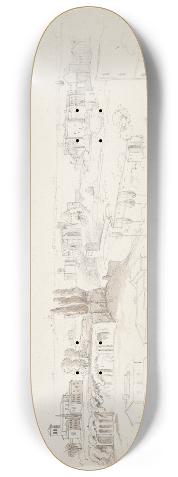 Johan Ludvig Lund - Fra Palatin med kirke Rom 8.25 inch art skate deck